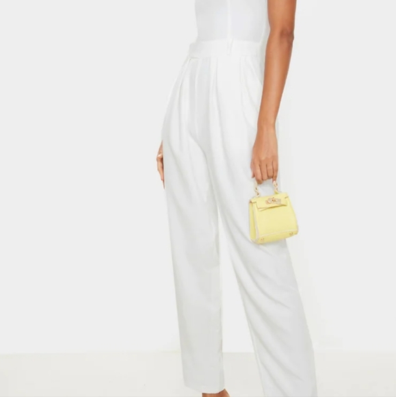 White Back Pocket Detail Racer Jumpsuit Size S - Picture 5 of 6